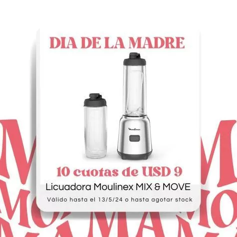 primer imagen de Licuadora Moulinex MIX & MOVE 300W LM15FD10
